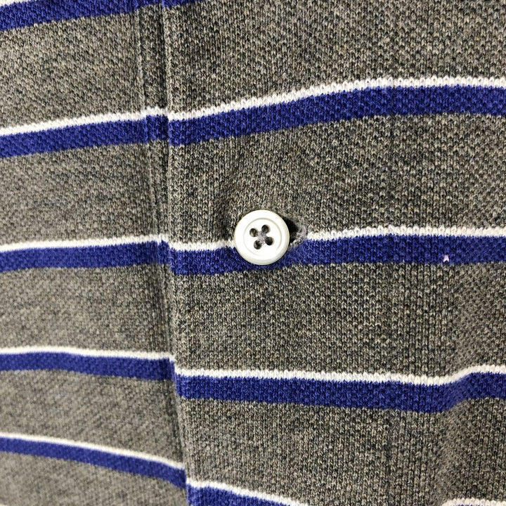 Ralph Lauren POLO SPORT Multi-stripe Long-Sleeve Polo Shirt, Men's Size XL (approx.) cotton gray type Vintage Second Hand