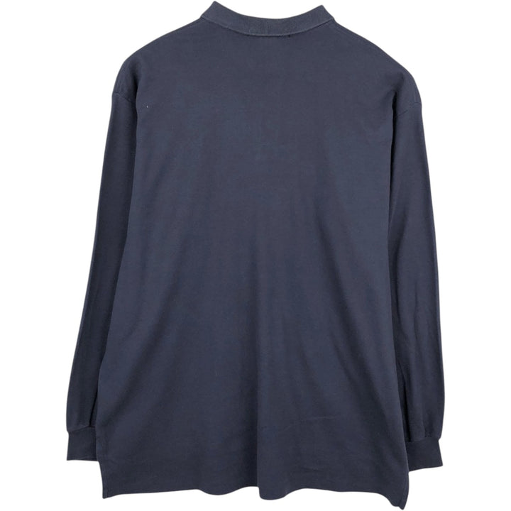 Ralph Lauren POLO GOLF long-sleeved polo shirt, men's size XL cotton navy blue type Vintage Second Hand