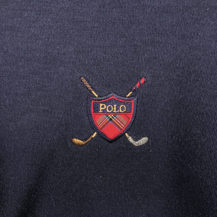Ralph Lauren POLO GOLF long-sleeved polo shirt, men's size XL cotton navy blue type Vintage Second Hand