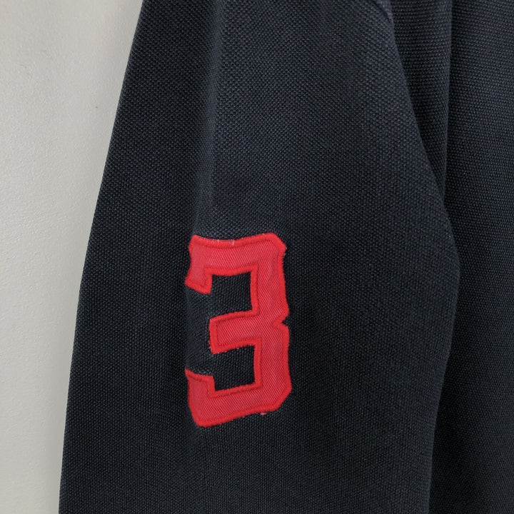 Ralph Lauren POLO by Ralph Lauren CUSTOM FIT Big Pony Long-Sleeve Polo Shirt, Men's Size XL (approx.) cotton black type Vintage Second Hand