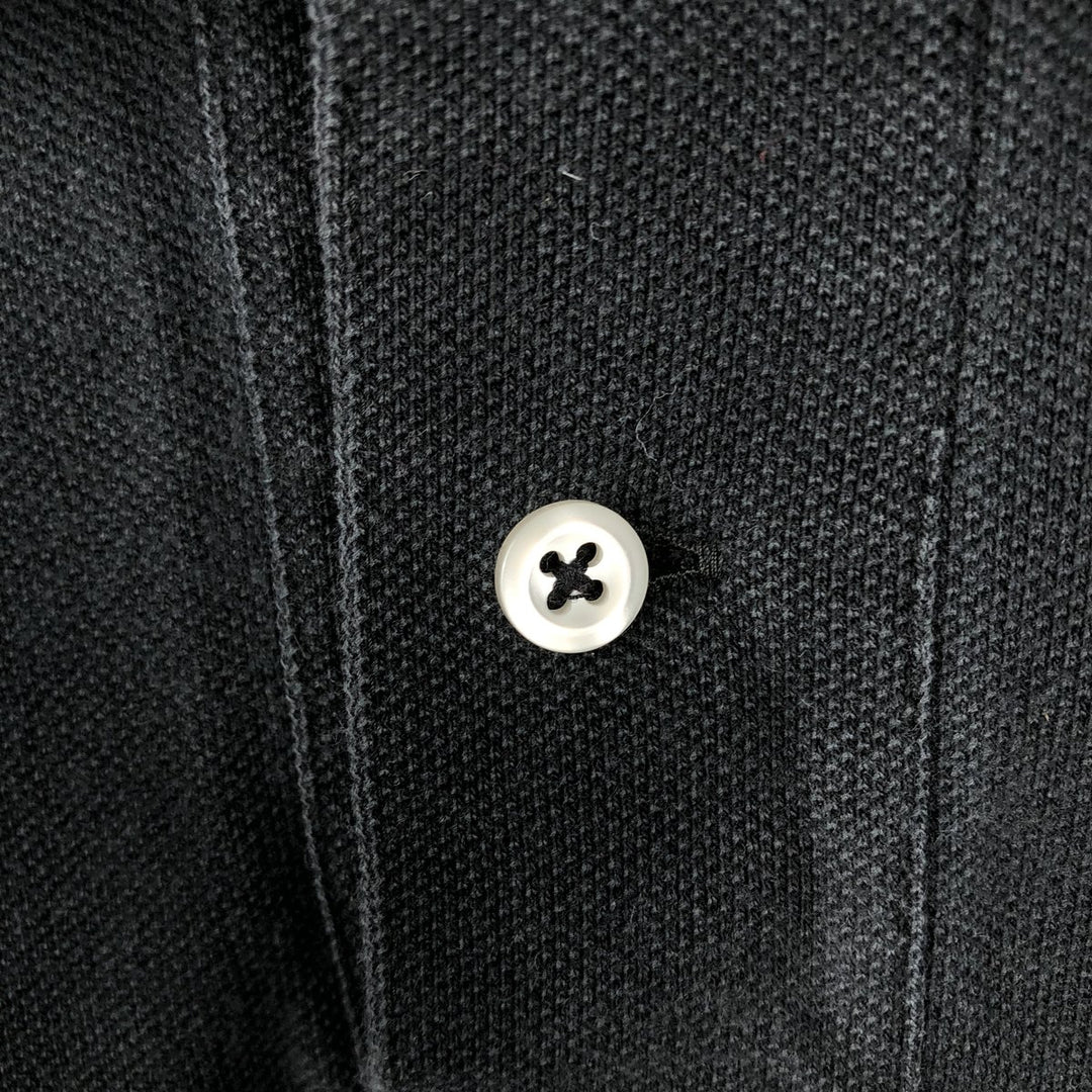 Ralph Lauren POLO by Ralph Lauren CUSTOM FIT Big Pony Long-Sleeve Polo Shirt, Men's Size XL (approx.) cotton black type Vintage Second Hand