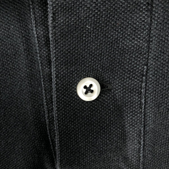 Ralph Lauren POLO by Ralph Lauren CUSTOM FIT Big Pony Long-Sleeve Polo Shirt, Men's Size XL (approx.) cotton black type Vintage Second Hand