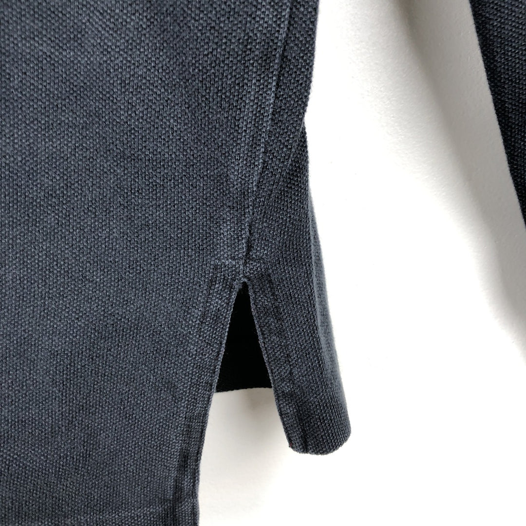 Ralph Lauren POLO by Ralph Lauren CUSTOM FIT Big Pony Long-Sleeve Polo Shirt, Men's Size XL (approx.) cotton black type Vintage Second Hand