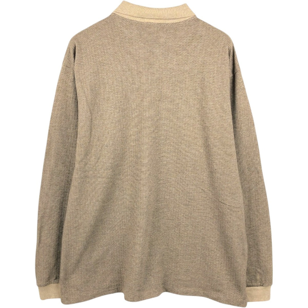 Ralph Lauren POLO by Ralph Lauren long sleeve polo shirt, men's size XXL cotton Beige type Vintage Second Hand
