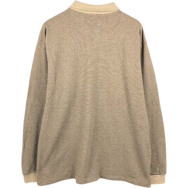 Ralph Lauren POLO by Ralph Lauren long sleeve polo shirt, men's size XXL cotton Beige type Vintage Second Hand