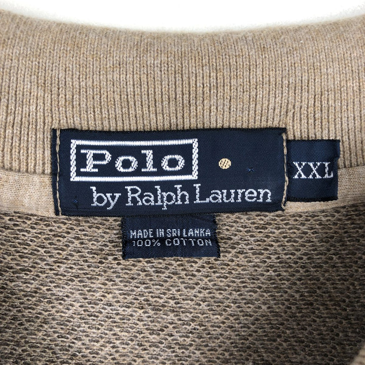 Ralph Lauren POLO by Ralph Lauren long sleeve polo shirt, men's size XXL cotton Beige type Vintage Second Hand