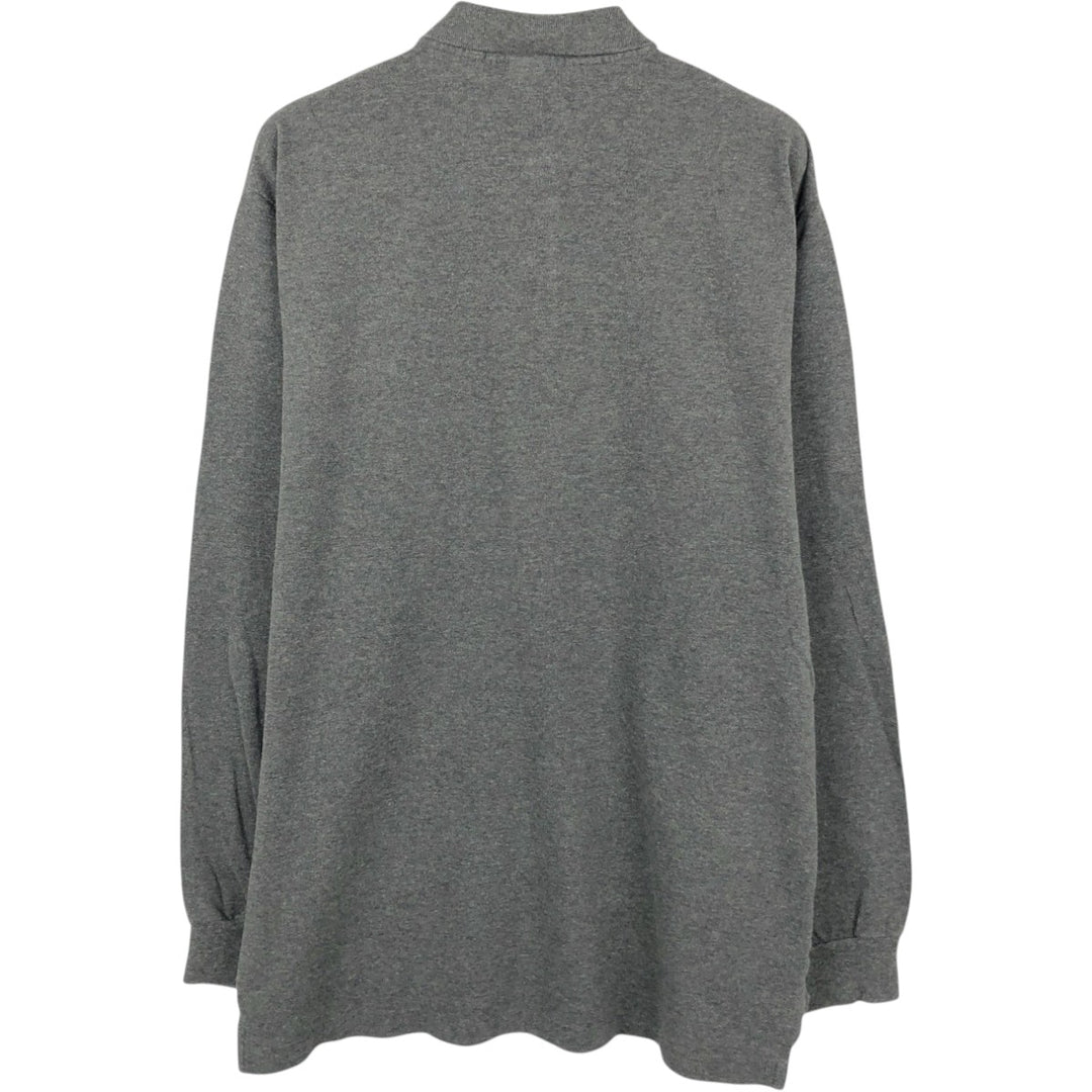 Ralph Lauren POLO by Ralph Lauren long sleeve polo shirt, men's size L cotton Charcoal Vintage Second Hand