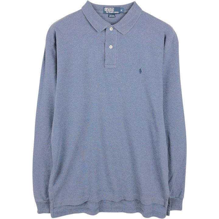 Ralph Lauren POLO by Ralph Lauren long sleeve polo shirt, men's size M cotton Blue type light blue Vintage Second Hand