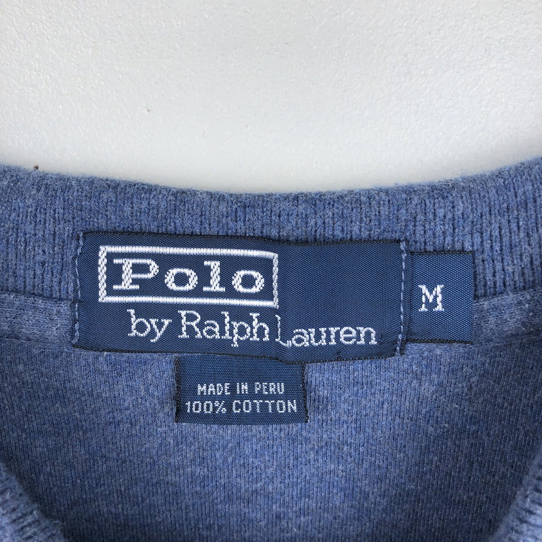 Ralph Lauren POLO by Ralph Lauren long sleeve polo shirt, men's size M cotton Blue type light blue Vintage Second Hand