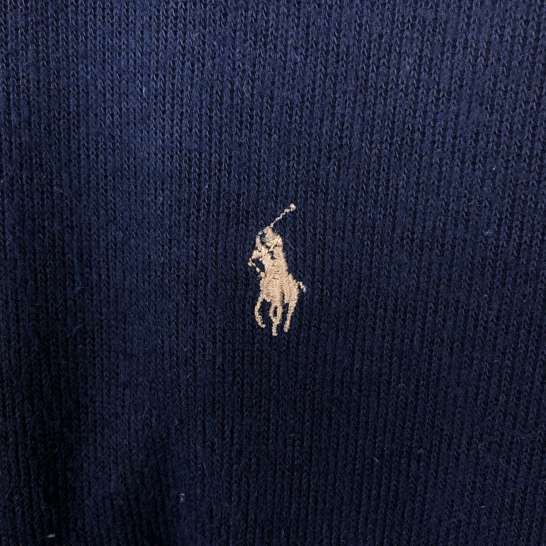 Ralph Lauren POLO by Ralph Lauren long-sleeved polo shirt, Made in USA, Men's XL cotton navy blue type Vintage Second Hand