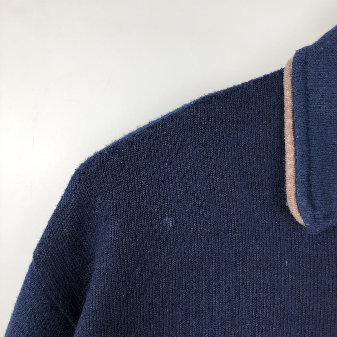 Ralph Lauren POLO by Ralph Lauren long-sleeved polo shirt, Made in USA, Men's XL cotton navy blue type Vintage Second Hand