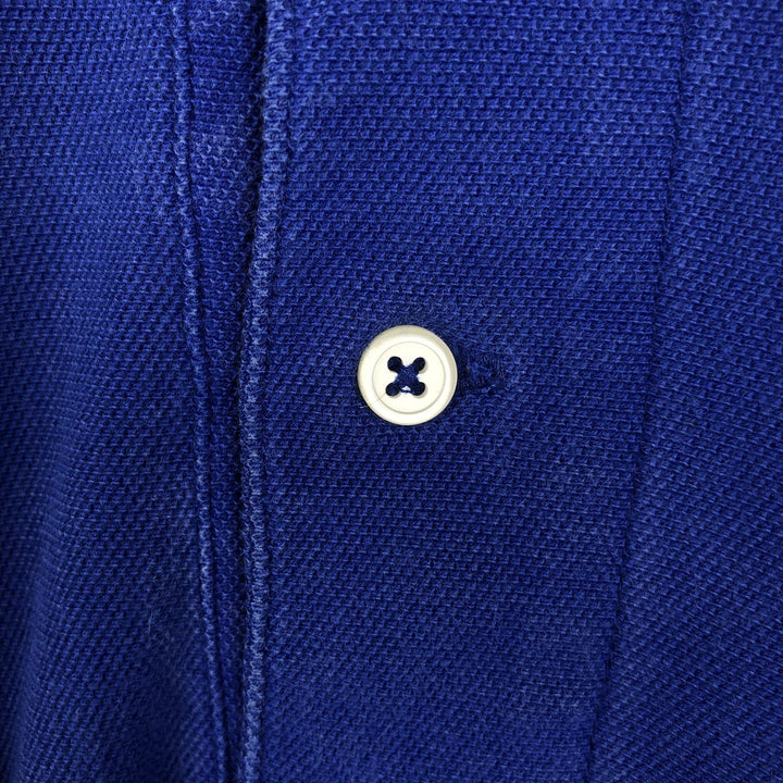 Ralph Lauren POLO by Ralph Lauren Long-Sleeve Striped Polo Shirt, Made in USA, Men's Size XL (approx.) cotton blue type Vintage Second Hand