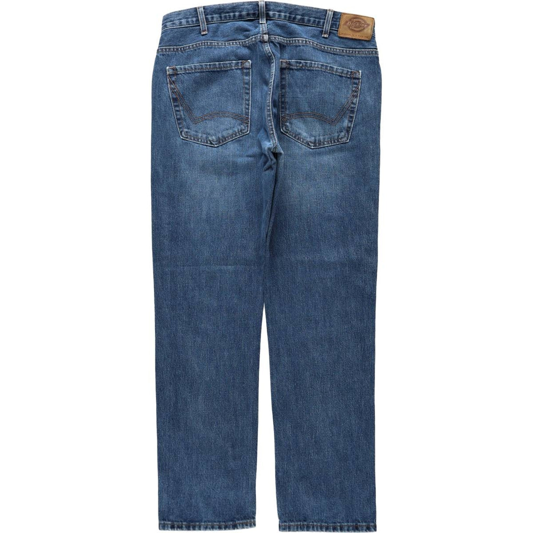 Dickies SLIM straight denim pants for men, equivalent to size W35. cotton blue type Vintage Second Hand