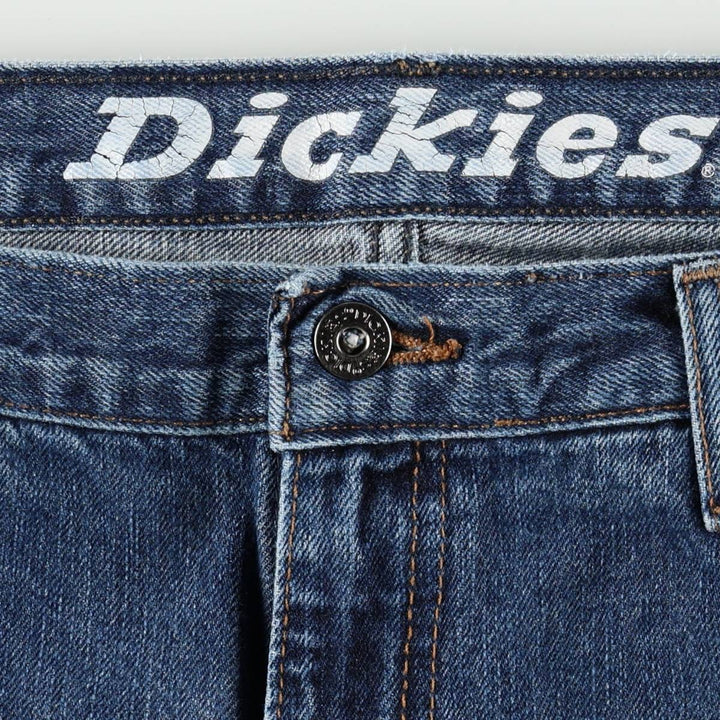Dickies SLIM straight denim pants for men, equivalent to size W35. cotton blue type Vintage Second Hand