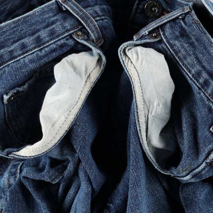 Dickies SLIM straight denim pants for men, equivalent to size W35. cotton blue type Vintage Second Hand
