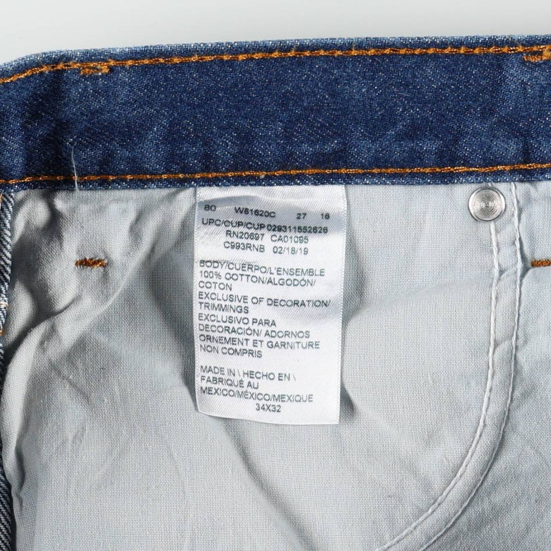 Dickies tapered denim pants for men, equivalent to W35 cotton blue type Vintage Second Hand