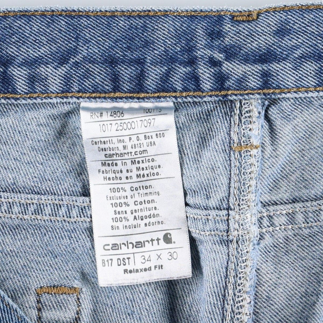 Carhartt Relaxed Fit Tapered Denim Pants for Men, W34 equivalent cotton blue type Vintage Second Hand