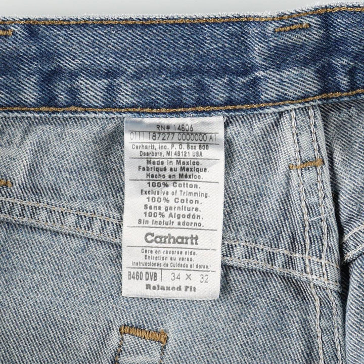 Carhartt Relaxed Fit Tapered Denim Pants for Men, W34 equivalent cotton blue type Vintage Second Hand