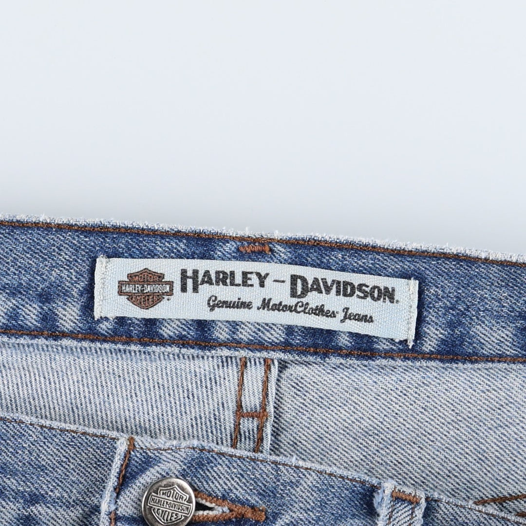 Harley-Davidson Straight Denim Pants, Men's Size W37 (approx.) unclear blue type Vintage Second Hand
