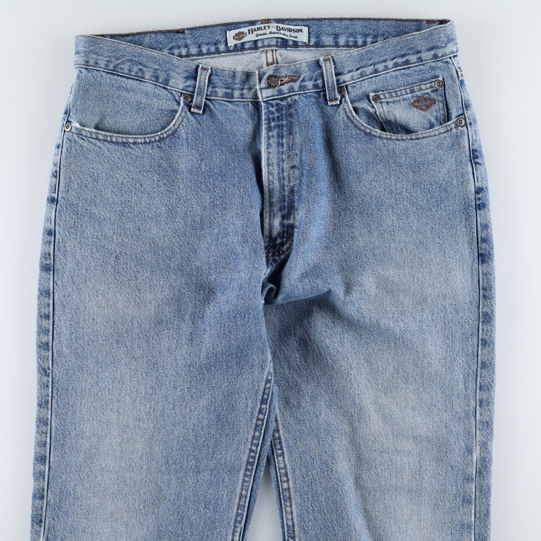 Harley-Davidson Straight Denim Pants, Men's Size W37 (approx.) unclear blue type Vintage Second Hand