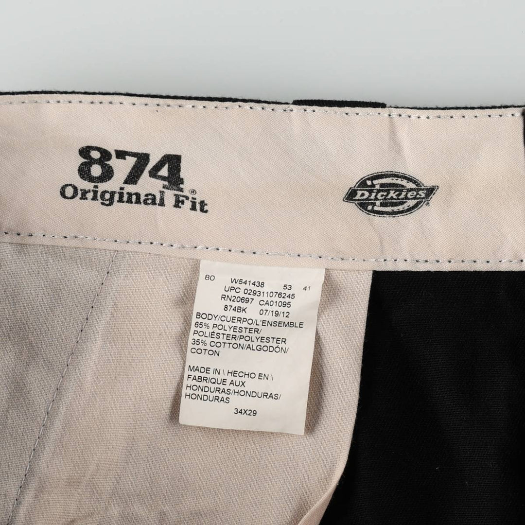 Dickies 874 Original Fit Work Pants, Men's, Size W35 polyester black type Vintage Second Hand