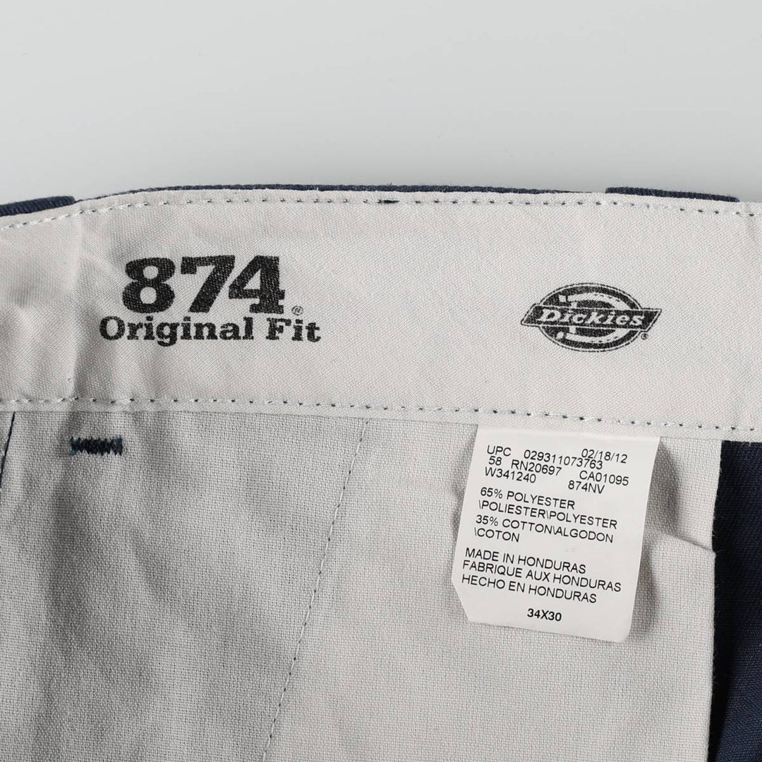 Dickies 874 Original Fit Work Pants, Men's, Size W34 polyester black type Vintage Second Hand
