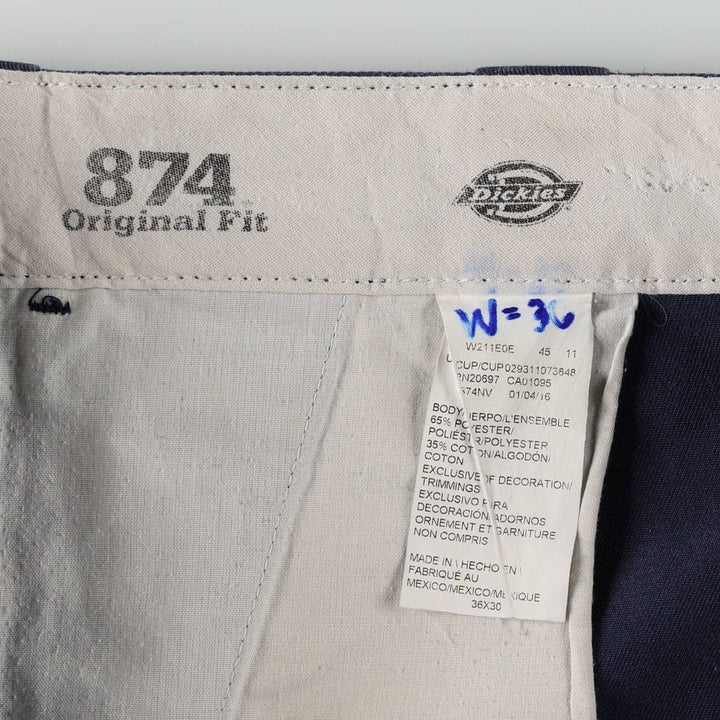 Dickies 874 Original Fit Work Pants for Men, W36 polyester navy blue type Vintage Second Hand