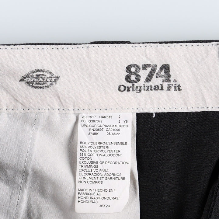 Dickies 874 Original Fit Work Pants, Men's, Size W35 polyester black type Vintage Second Hand