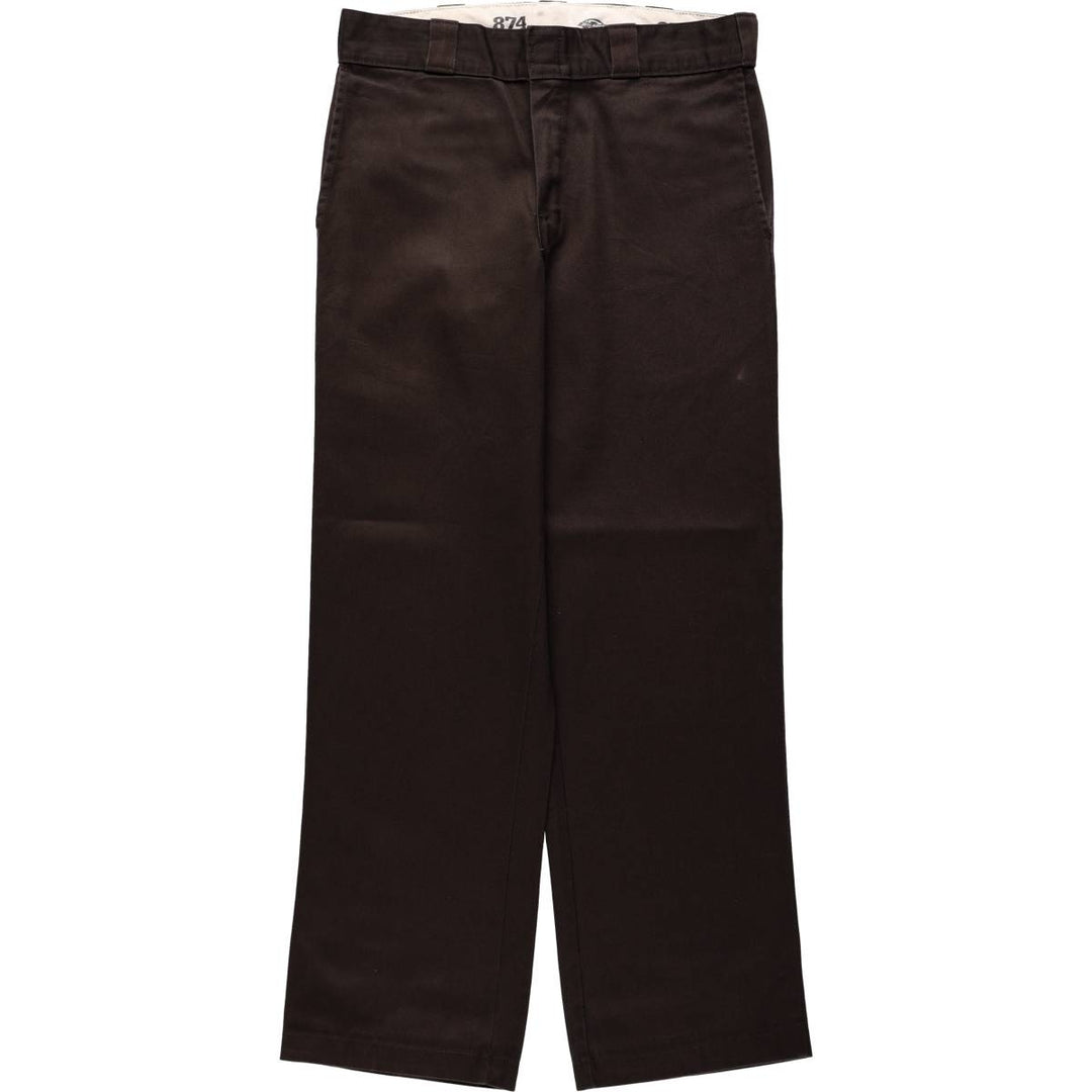 Dickies 874 Original Fit Work Pants for Men, W32 equivalent polyester walnut Vintage Second Hand