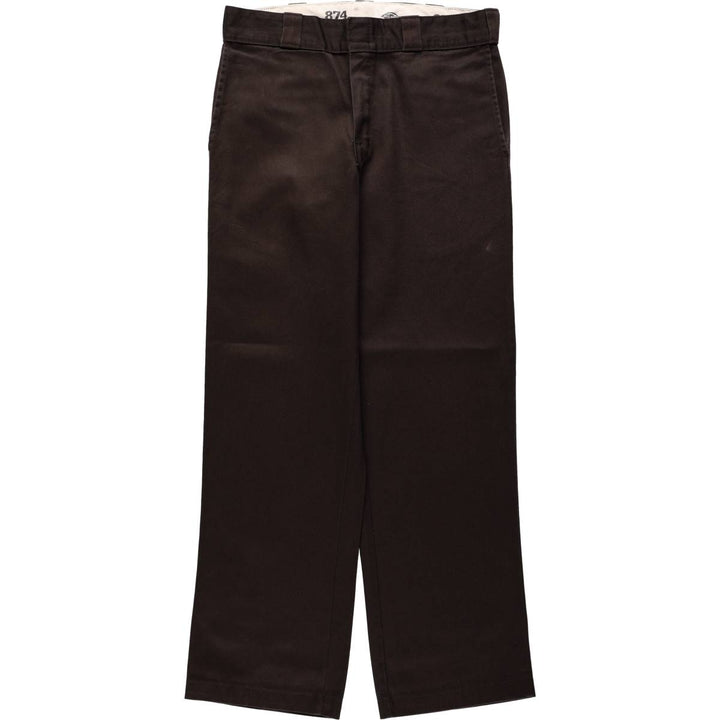 Dickies 874 Original Fit Work Pants for Men, W32 equivalent polyester walnut Vintage Second Hand