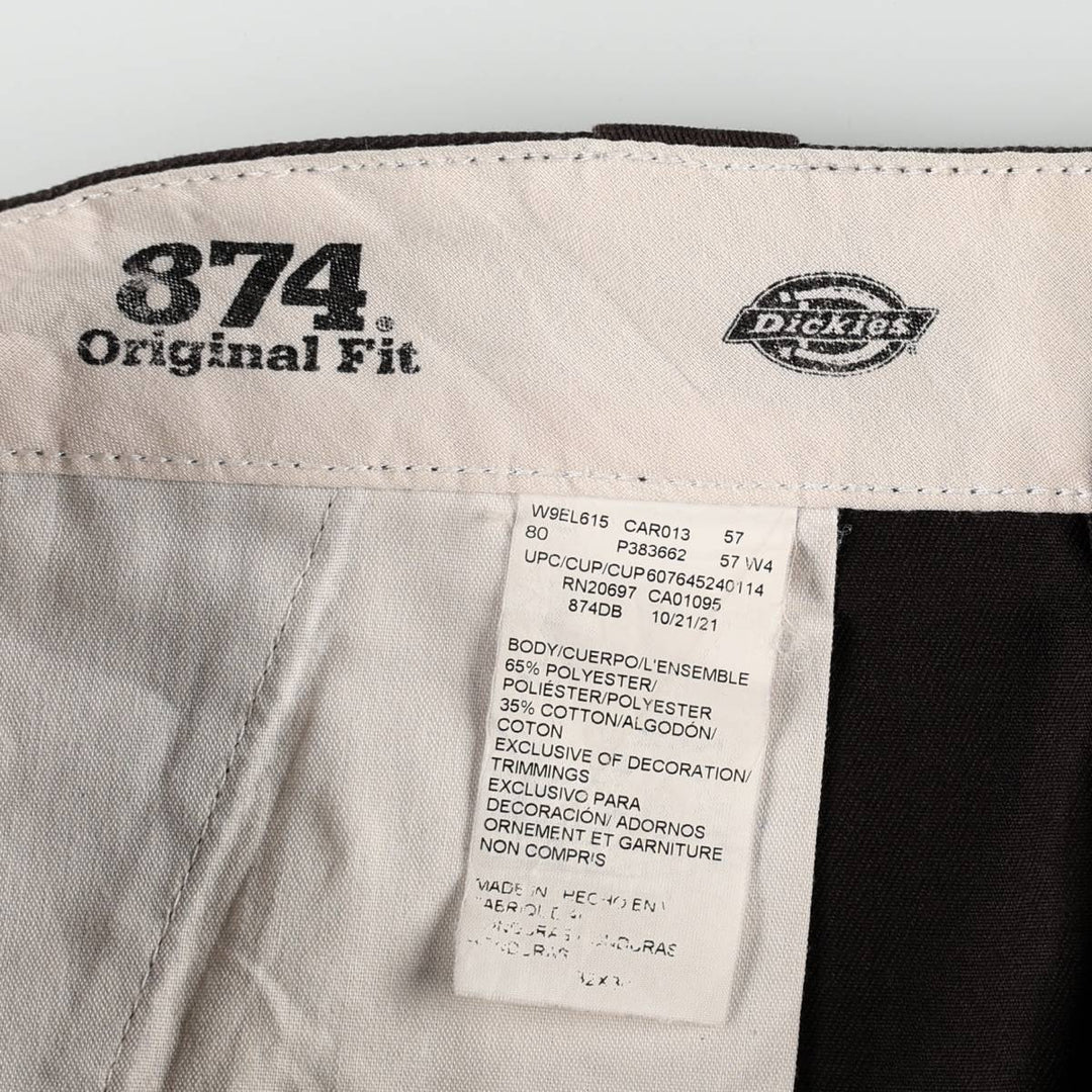 Dickies 874 Original Fit Work Pants for Men, W32 equivalent polyester walnut Vintage Second Hand