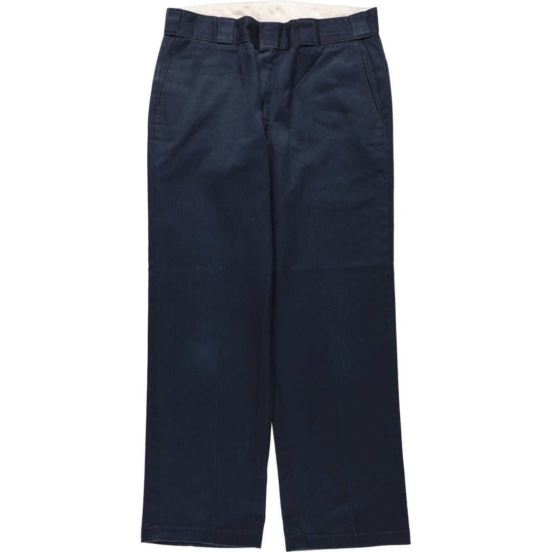 Dickies Work Pants Men's W33 polyester navy blue type Vintage Second Hand