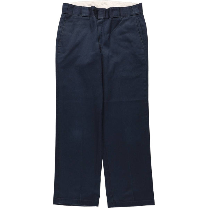 Dickies Work Pants Men's W33 polyester navy blue type Vintage Second Hand