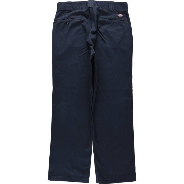 Dickies Work Pants Men's W33 polyester navy blue type Vintage Second Hand