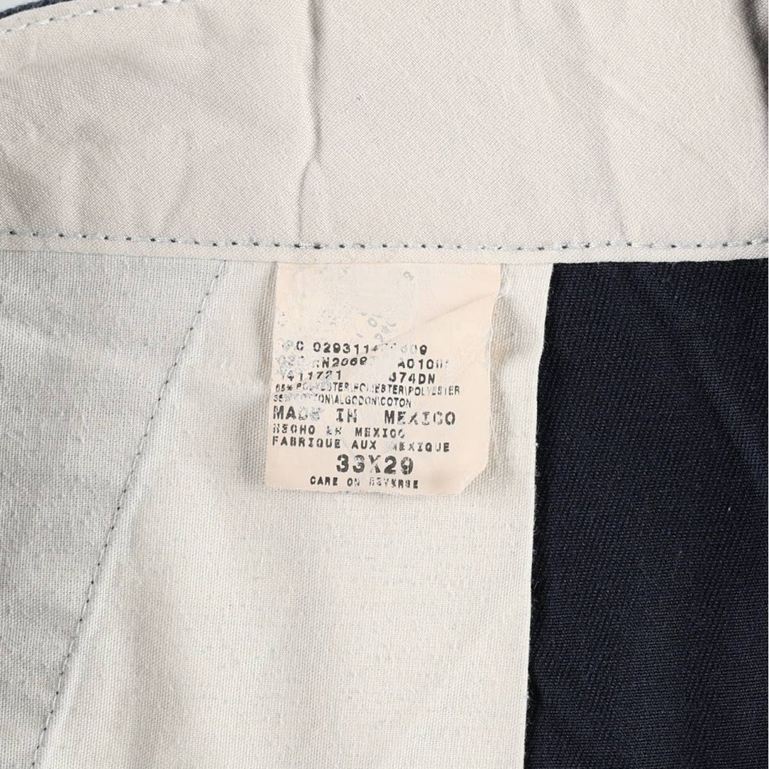 Dickies Work Pants Men's W33 polyester navy blue type Vintage Second Hand