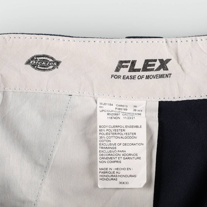 Dickies 874 FLEX ORIGINAL FIT, made in Honduras, men's size W37 (approx.) polyester navy blue type Vintage Second Hand