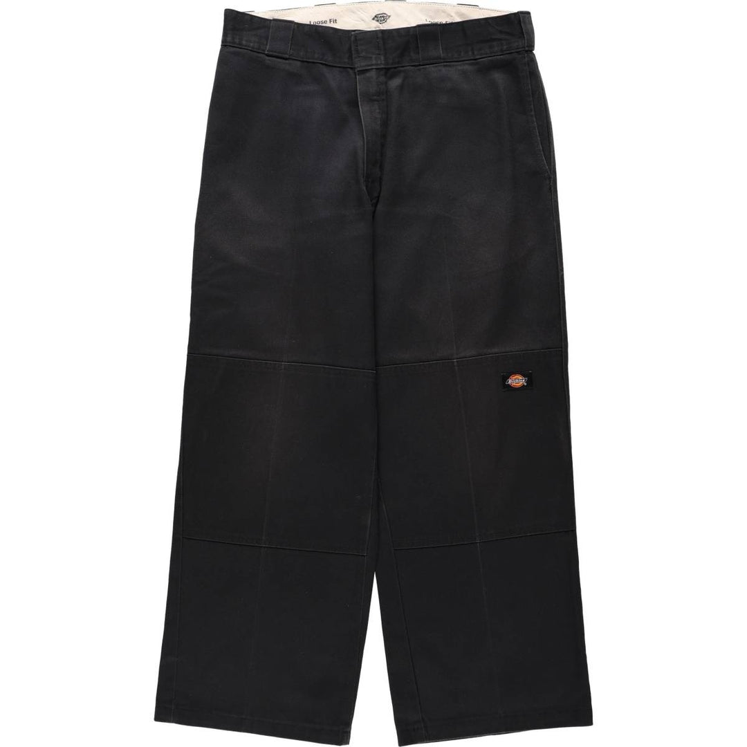 Dickies Loose Fit Double Knee Work Pants Men's W33 polyester black type Vintage Second Hand
