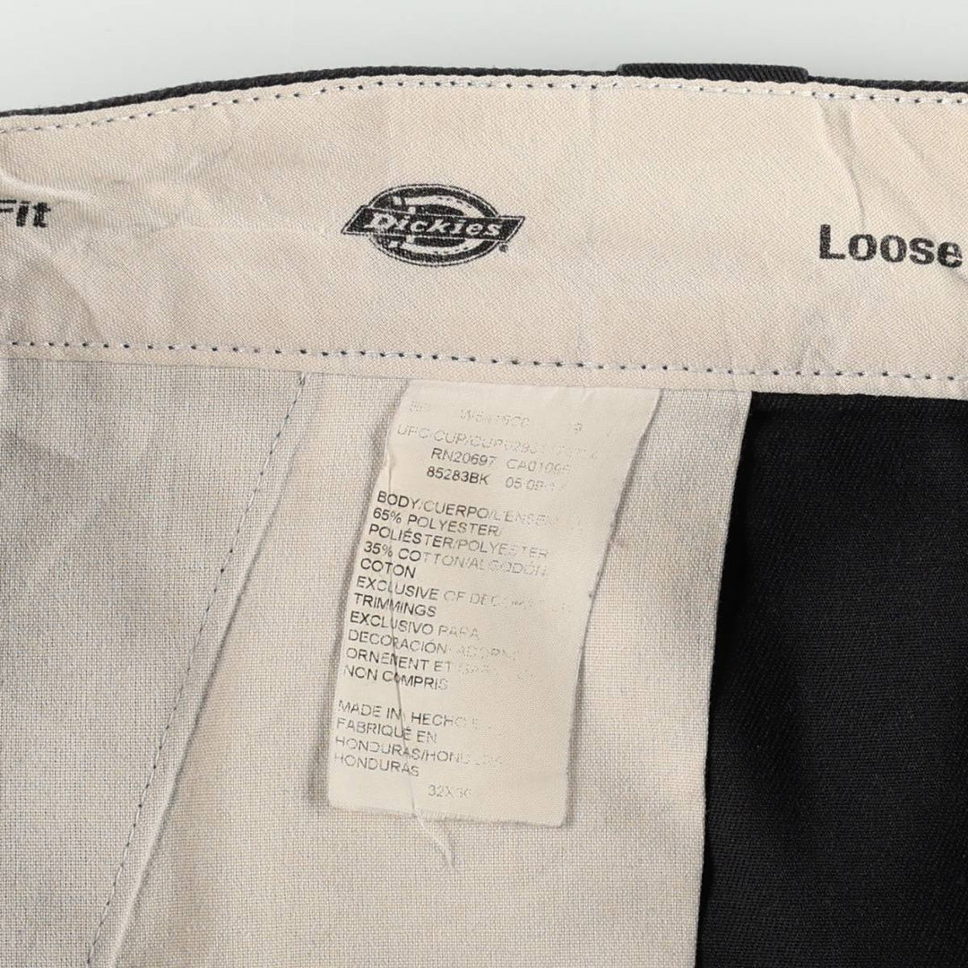 Dickies Loose Fit Double Knee Work Pants Men's W33 polyester black type Vintage Second Hand
