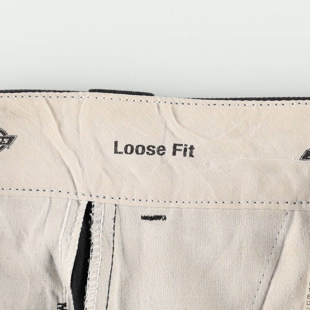 Dickies Loose Fit Double Knee Work Pants Men's W33 polyester black type Vintage Second Hand