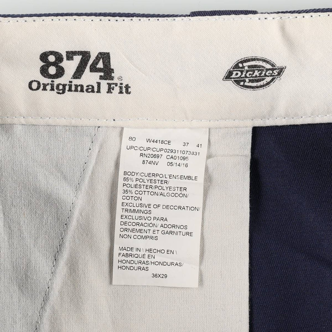 Dickies 874 Original Fit Work Pants for Men, W36 polyester Navy blue Vintage Second Hand
