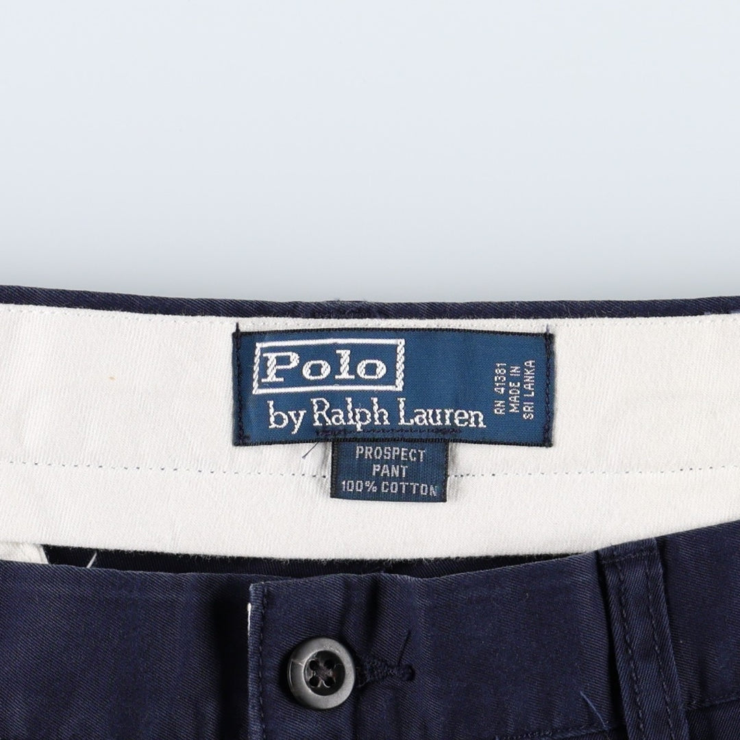 Ralph Lauren POLO by Ralph Lauren PROPECT PANT Chino Pants, Men's W37 (approx.) cotton navy blue type Vintage Second Hand