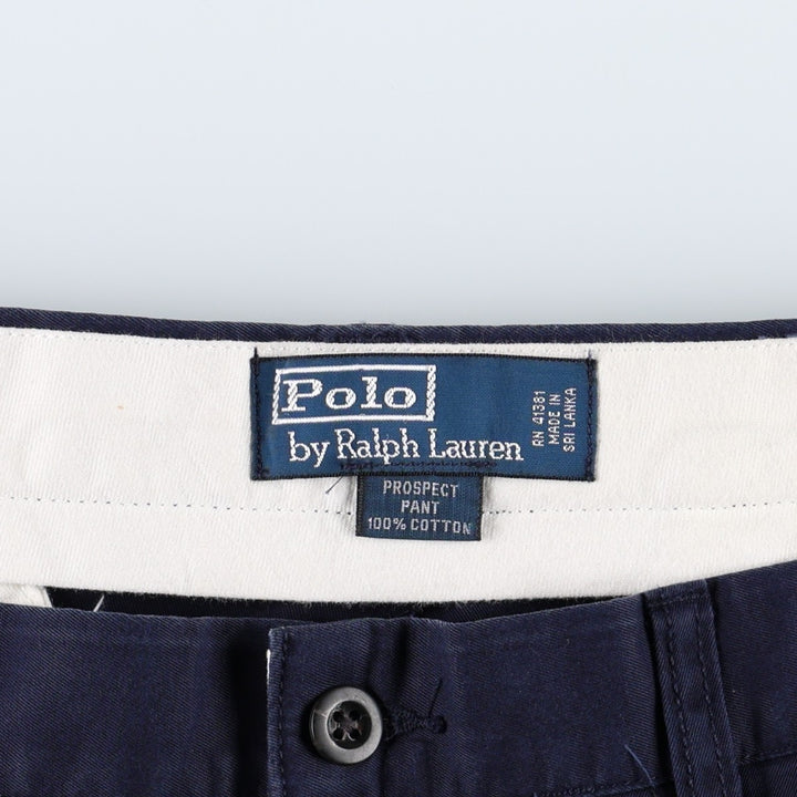 Ralph Lauren POLO by Ralph Lauren PROPECT PANT Chino Pants, Men's W37 (approx.) cotton navy blue type Vintage Second Hand