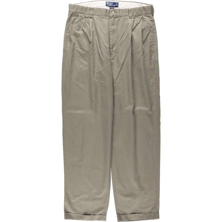 Ralph Lauren POLO by Ralph Lauren HAMMOND PANT, two-pleat chino pants, men's, w34 equivalent cotton Khaki type Vintage Second Hand