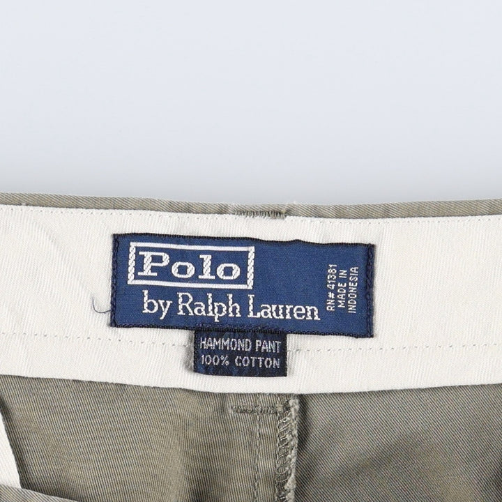 Ralph Lauren POLO by Ralph Lauren HAMMOND PANT, two-pleat chino pants, men's, w34 equivalent cotton Khaki type Vintage Second Hand