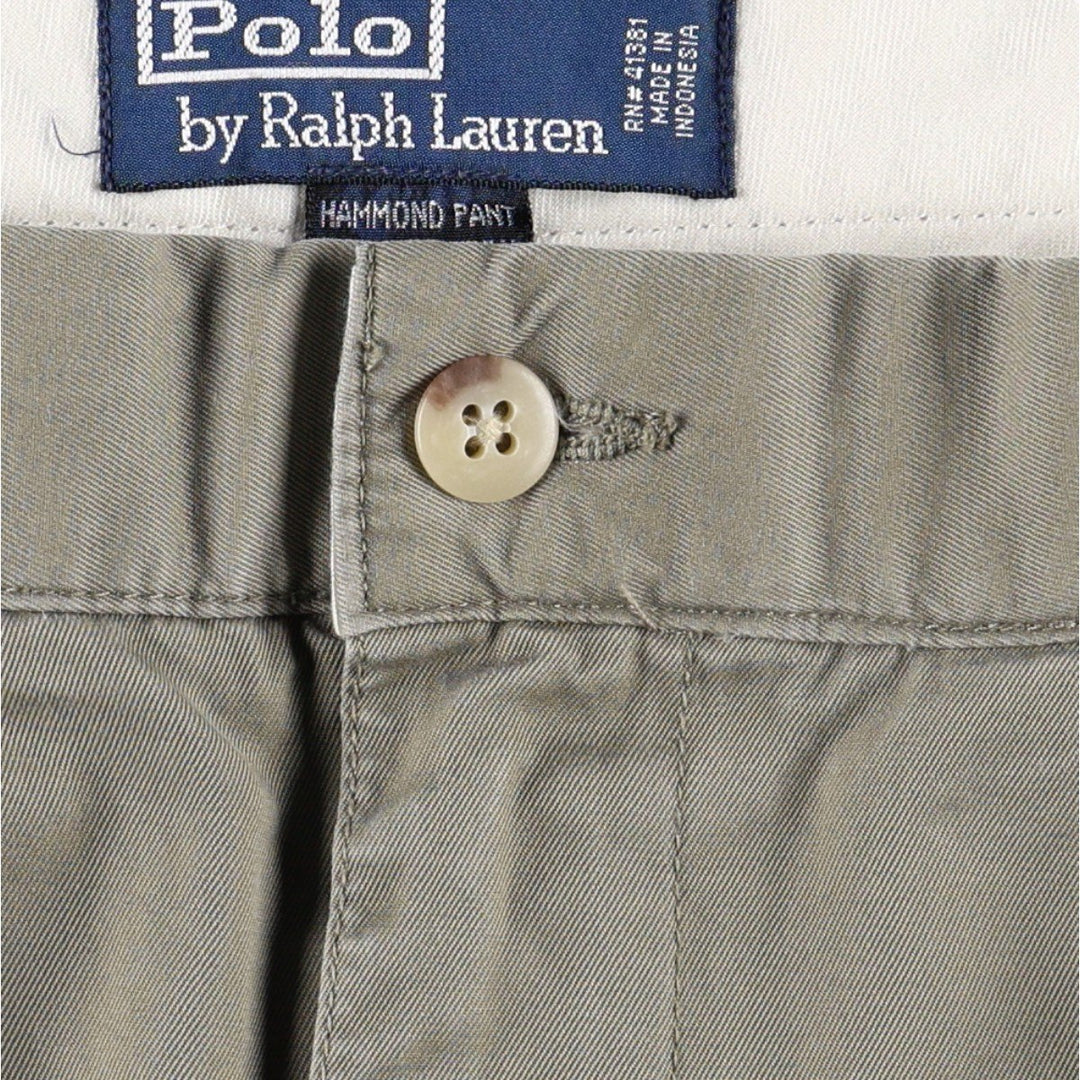 Ralph Lauren POLO by Ralph Lauren HAMMOND PANT, two-pleat chino pants, men's, w34 equivalent cotton Khaki type Vintage Second Hand
