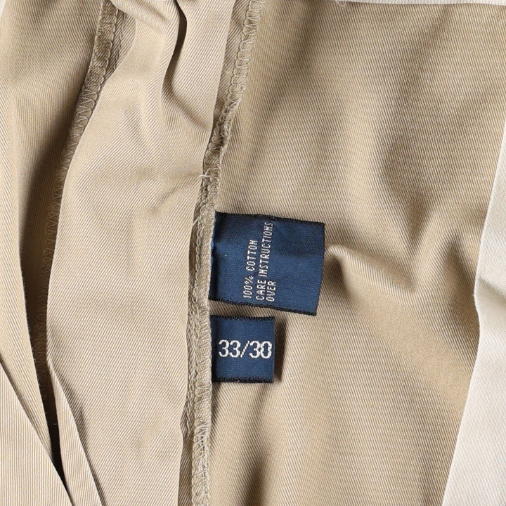 Ralph Lauren POLO by Ralph Lauren HAMMOND PANT, two-pleat chino pants, men's, w34 equivalent cotton Beige type Vintage Second Hand