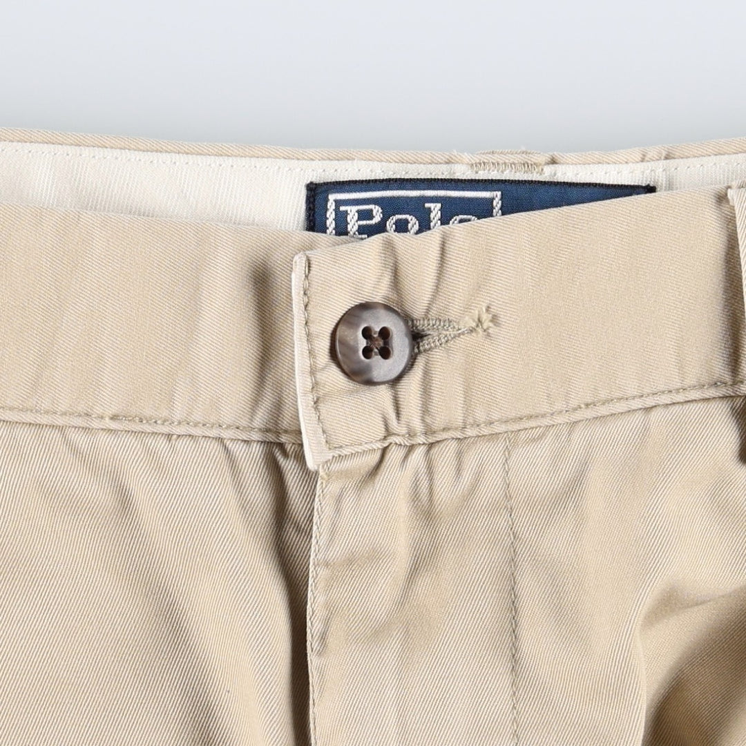 Ralph Lauren POLO by Ralph Lauren HAMMOND PANT, two-pleat chino pants, men's, w34 equivalent cotton Beige type Vintage Second Hand