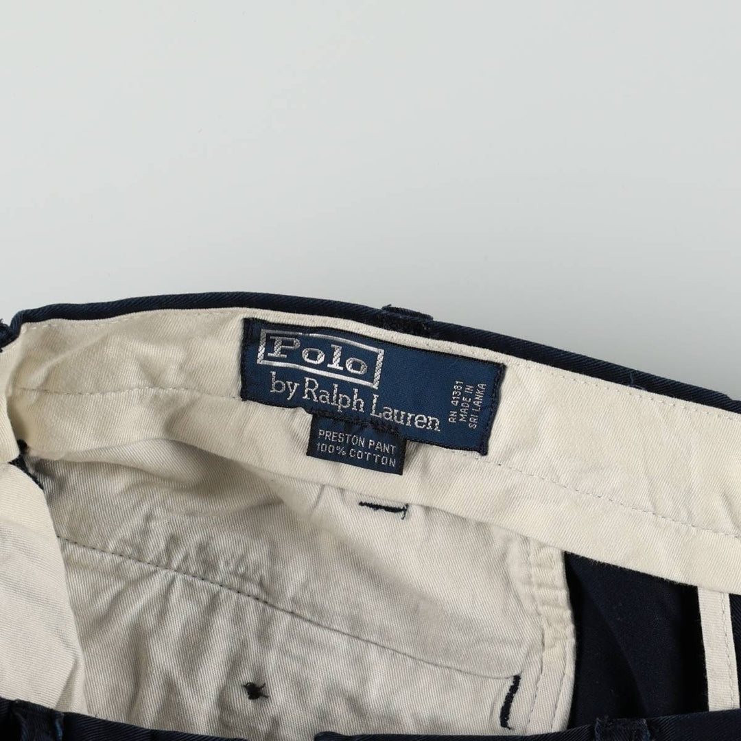 Ralph Lauren POLO by Ralph Lauren PRESTON PANT Chino pants for men, equivalent to w37 cotton navy blue type Vintage Second Hand