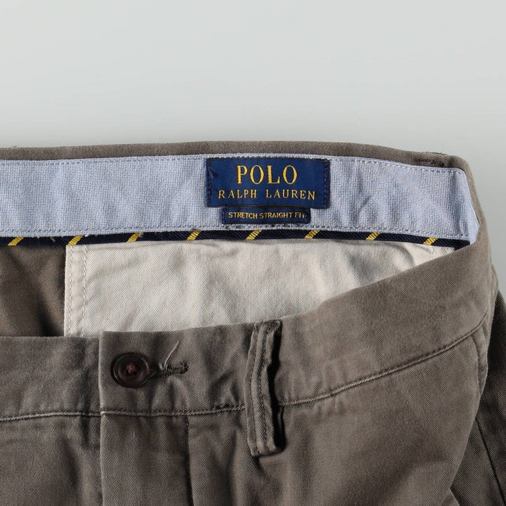 Ralph Lauren POLO RALPH LAUREN STRETCH STRAIGHT FIT CHINO PANTS, MEN'S, W36 (approx.) cotton gray type Vintage Second Hand