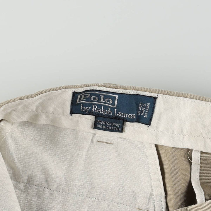 Ralph Lauren POLO by Ralph Lauren PRESTON PANT Chino pants for men, equivalent to w35 cotton Beige type Vintage Second Hand
